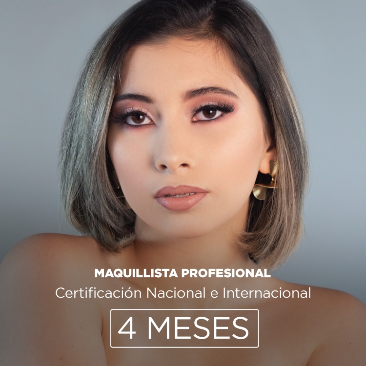 Maquillista profesional certificación nacional e internacional de 4 meses